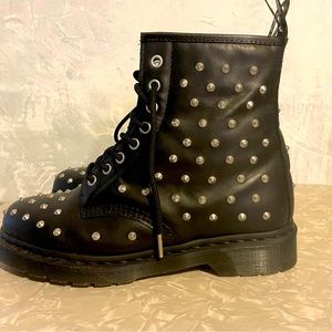 Dr. Martens Silver Studded Black Boots